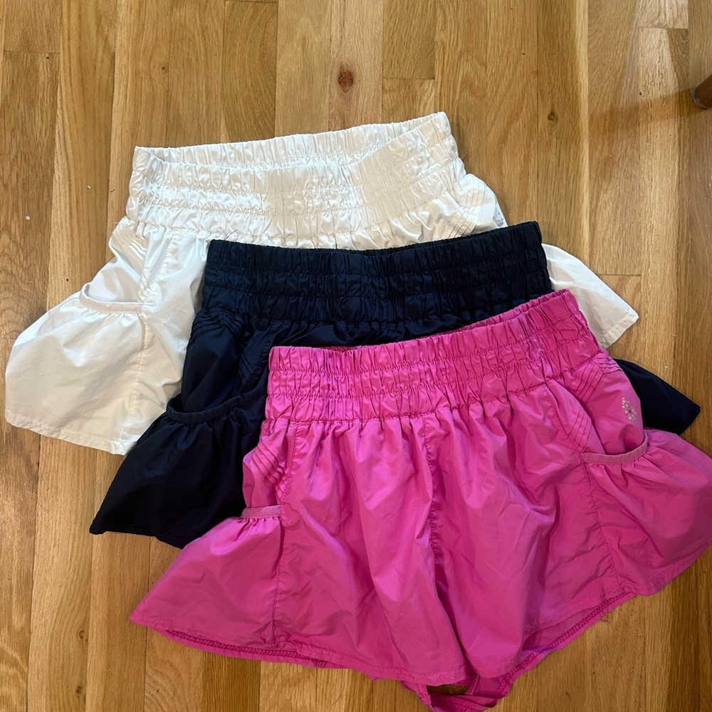 Free People Movement Get Your Flirt On Short Large 3 pack: navy, pink, white